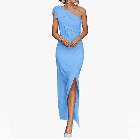 Amazon Dresses & Skirts - Elegant Blue One-Shoulder Dress
